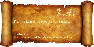 Konstantinovics Andor névjegykártya