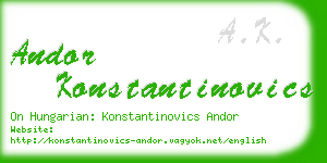 andor konstantinovics business card